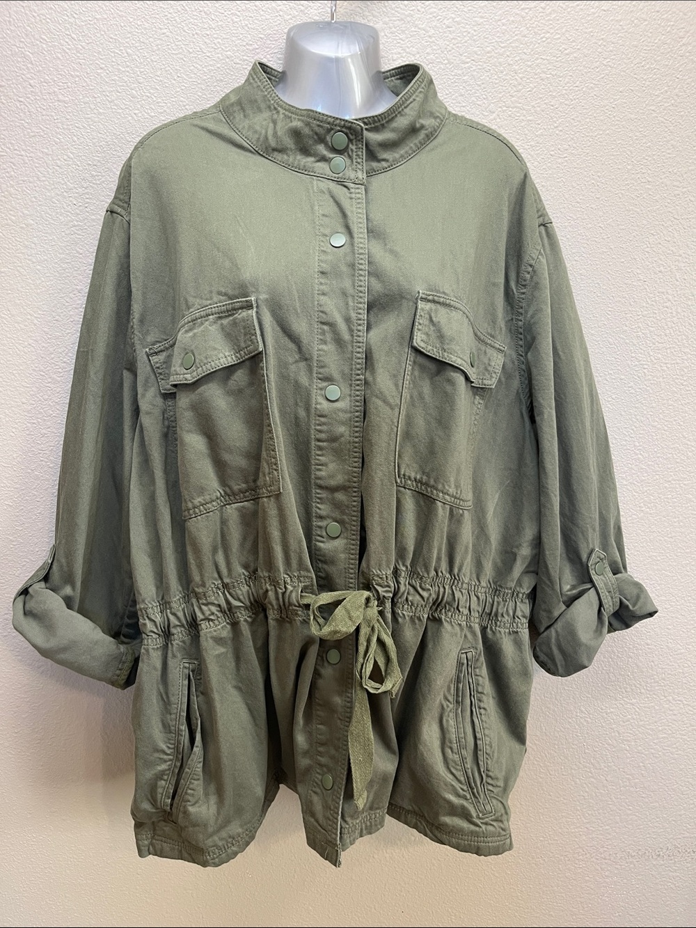 Terra & Sky green utility jacket woman’s 4X army green